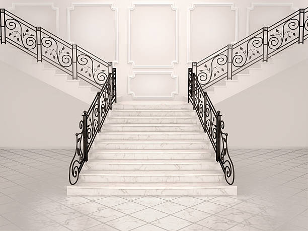 istock illustration of White marble staircase 537342438