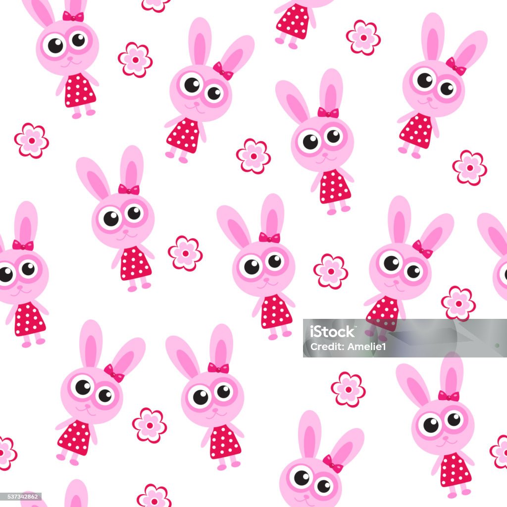 Rabbit Bunny Seamless Texture Stock Illustration - Download Image Now ...