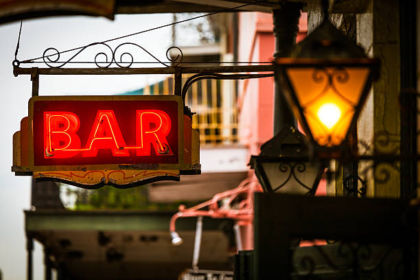 istock Bar Sign and Street Light in New Orleans 537345921