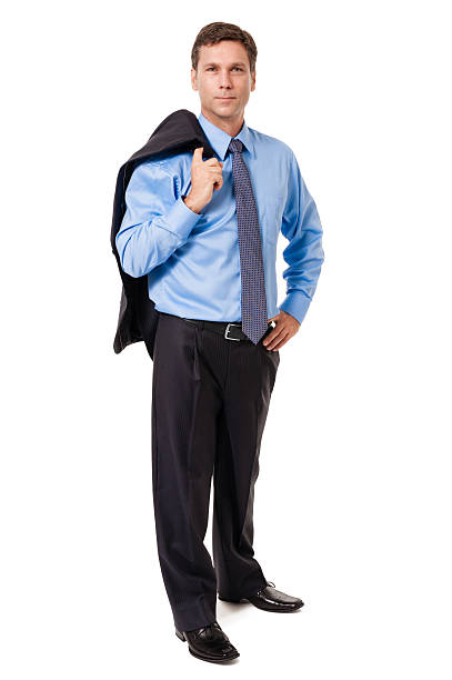 istock Businessman with Coat Over Shoulder Isolated on White Background 537346267