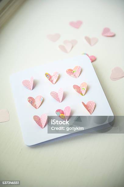 Valentines Card With Heart Shape Paper Cutout Stock Photo - Download Image Now