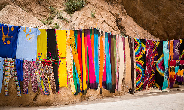 istock colorful Moroccan scarfs and rugs 537347576