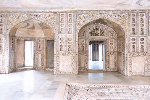 Inside the Musamman Burj (Jasmine Tower, Jasmine palace),Agra fort, Agra,INDIA. Where the place that emperor Shah Jahan who built Taj Mahal was imprisoned by his son and died here.