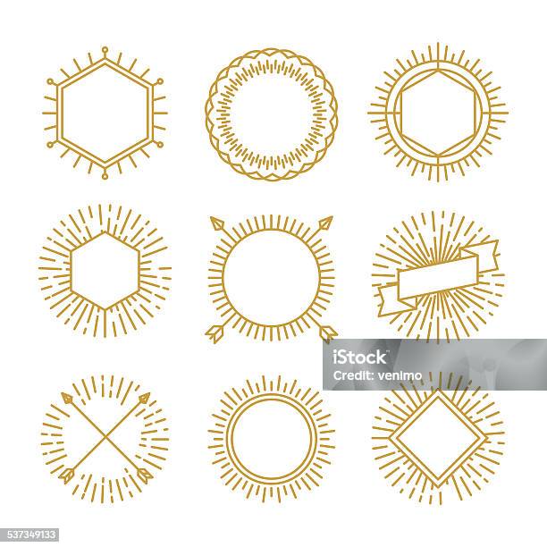 Emblem Vector Outline Vector Set Of Outline Emblems And Badges Stock Illustration - Download ...