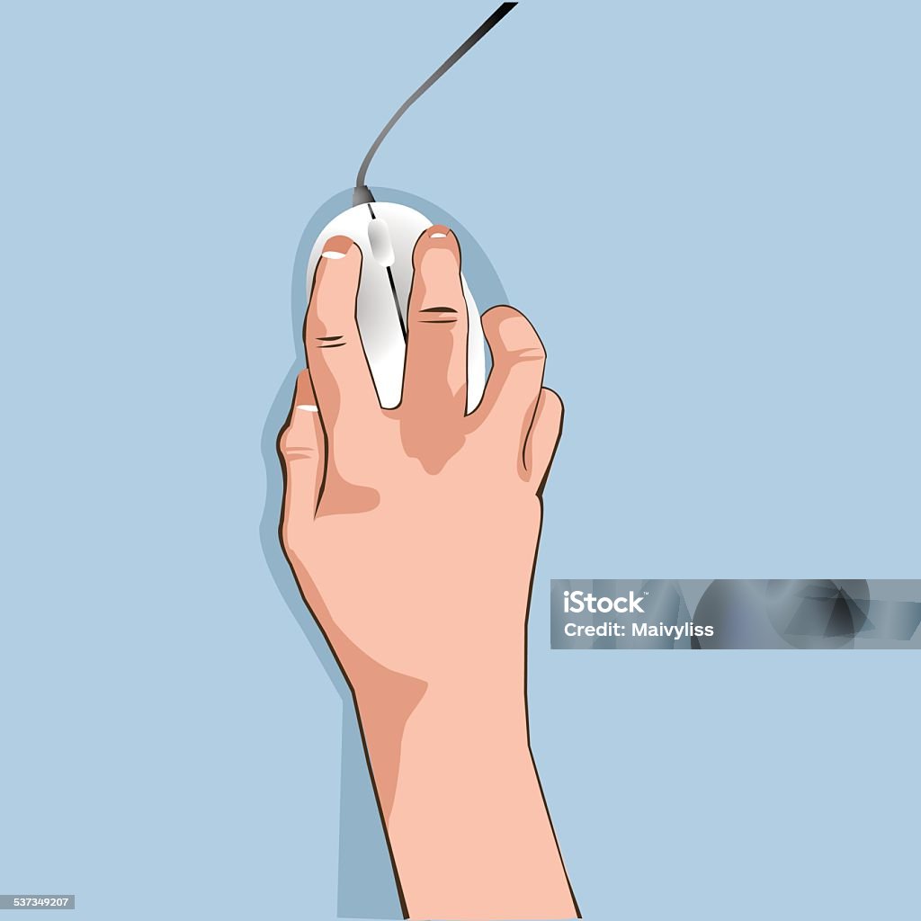 Hand Using Computer Mouse Version 2 Stock Illustration - Download Image ...
