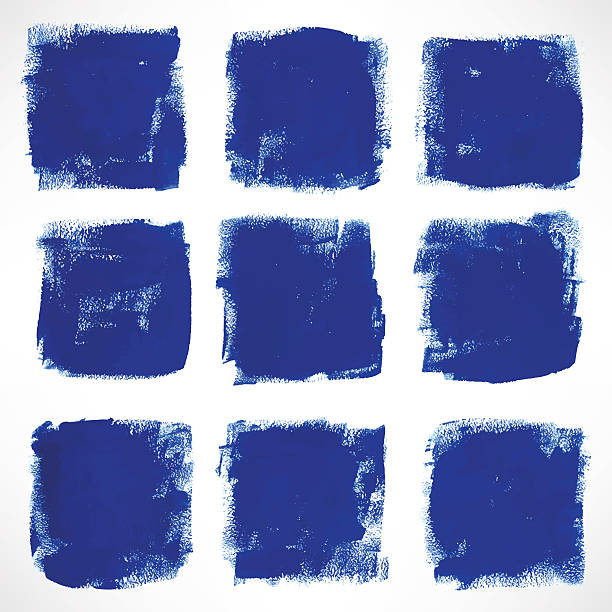ilustrações de stock, clip art, desenhos animados e ícones de grunge azul quadrados - brush stroke blue abstract frame
