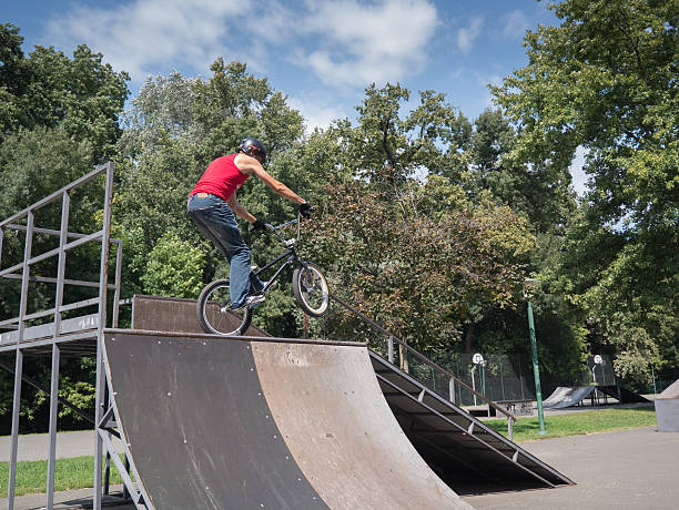 istock Young BMX bicycle rider 537350765