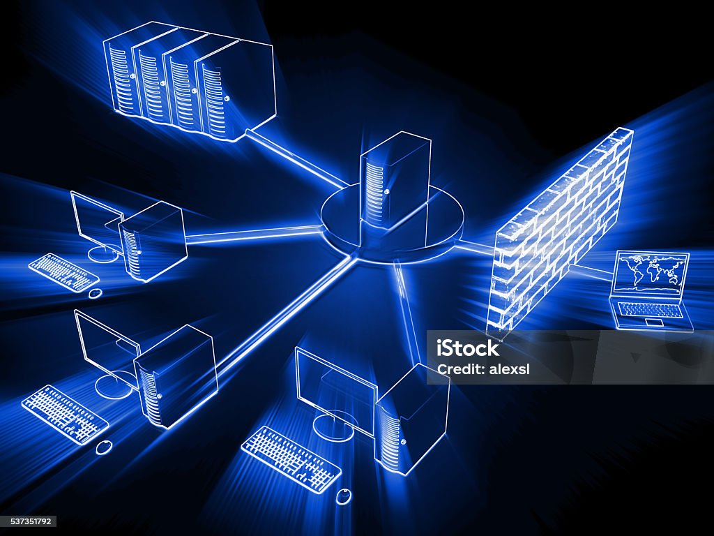 Network Security In Computer Network Computer Network Security Firewall Concept Stock Photo - Download Image ...