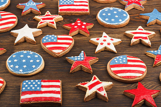 istock Cookies with American patriotic color 537353464