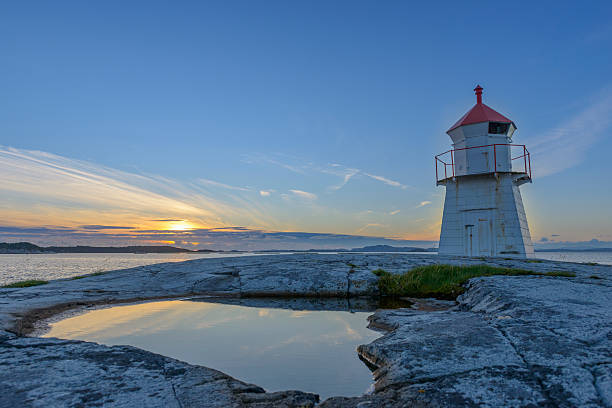 istock Navigation beacon on Tingholmen island in Norway during sunset 537353994