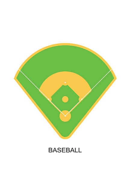 野球場アイコンをクリックします。緑草ゲームのプレイスタジアムフラット絶縁 - baseball baseball diamond grass baseballs点のイラスト素材／クリップアート素材／マンガ素材／アイコン素材