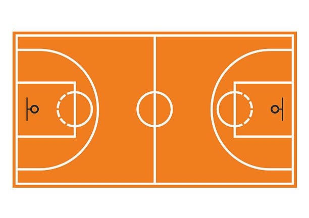 ilustrações, clipart, desenhos animados e ícones de quadra de basquete. campo isolado no fundo branco - basketball court basketball floor court