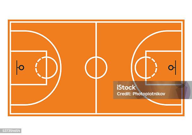 Basketball Court Field Isolated On White Background Stock Illustration - Download Image Now