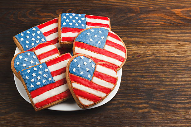 istock Cookies with American patriotic color 537355480