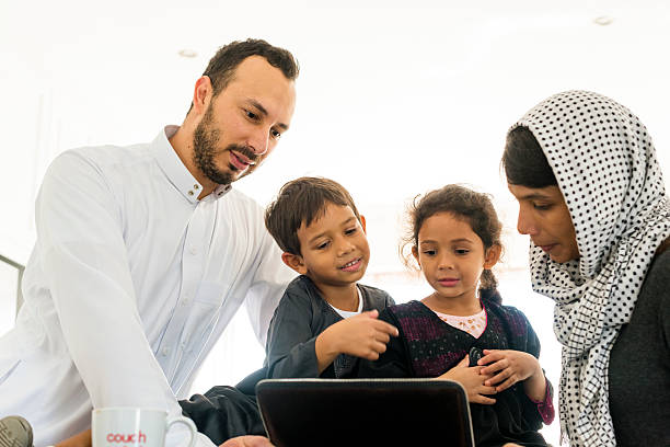 istock Muslim Family Using A Laptop At Home 537356878