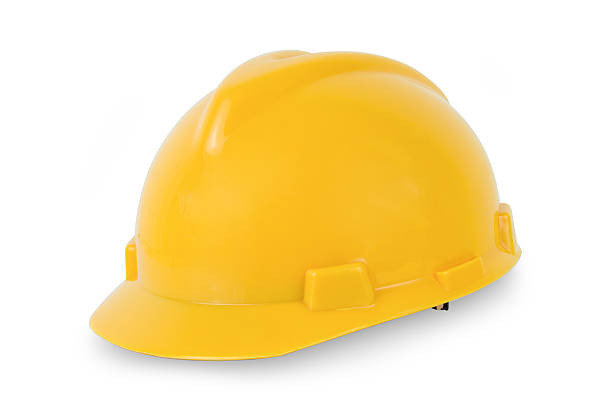 istock Yellow safety helmet isolated on white background 537357412