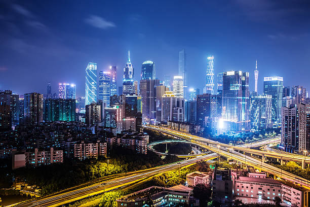 istock Urban skyline at night,Guangzhou,China 537357540