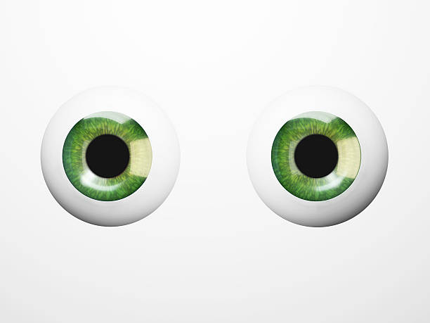 istock 3d illustration of green eye on white background. 537358256