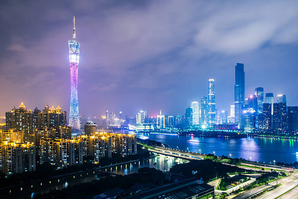 istock Urban skyline at night,Guangzhou,China 537358302