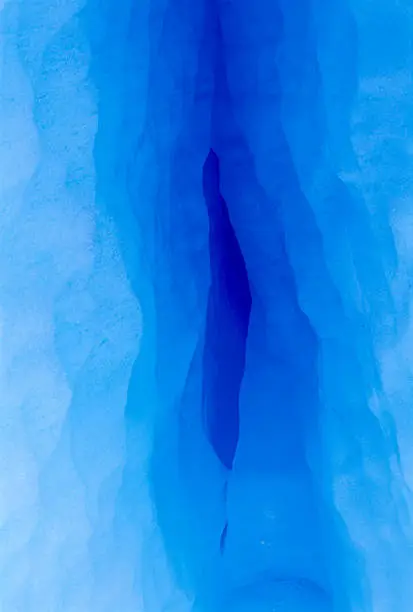 Closeup of an ice crevasse on Grey Glacier in Patagonia