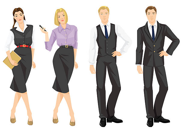 vektor-illustration von unternehmen kleiderordnung. - teacher sales clerk men necktie stock-grafiken, -clipart, -cartoons und -symbole