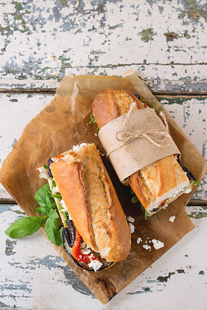 istock Vegetarian baguette sandwich 537361058