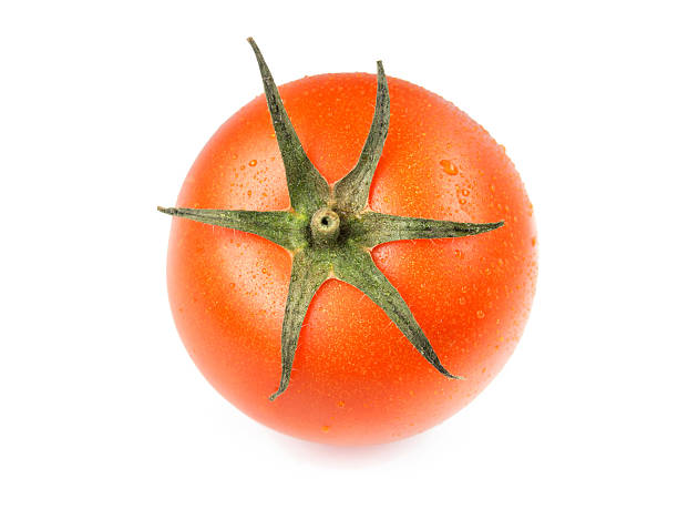 istock Juicy Isolated Tomato in white background 537362336