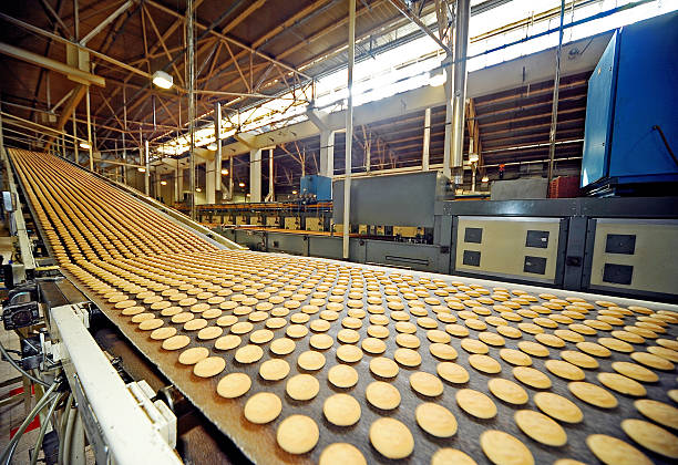 istock Cookies coming off the line 537364362