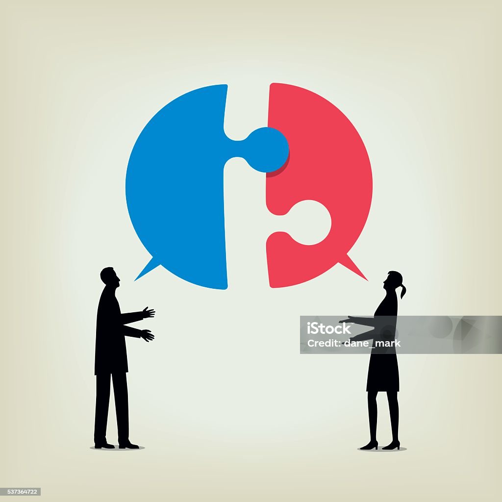 dialogue Two people disagree and fail to communicate Arguing stock vector