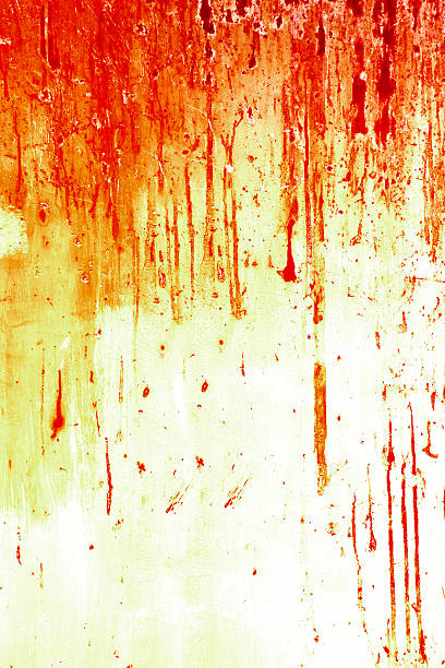 istock Halloween background. Blood on metal wall background 537365234