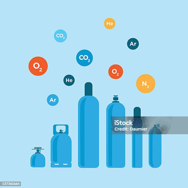 Gas Examples Vector Gas Bottles Vector Illustration And Chemical Elements Stock ...