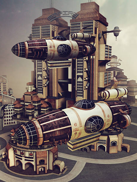 istock Colorful futuristic city 537365746