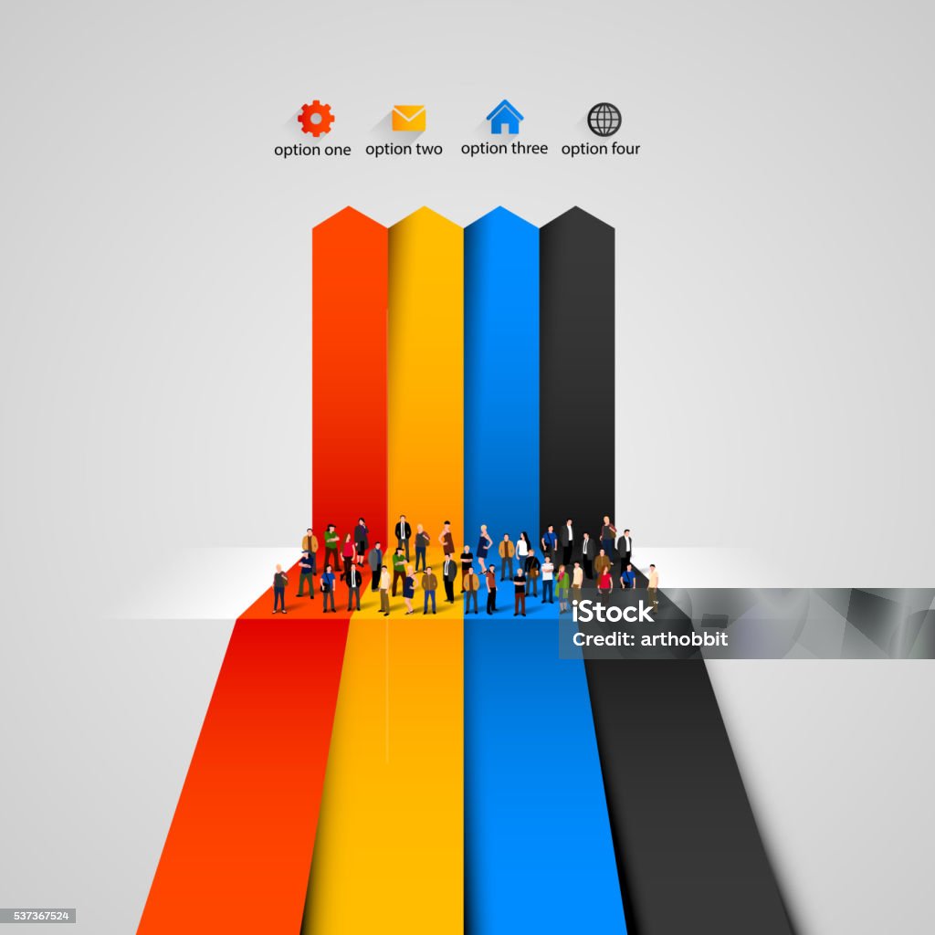 Crowds Graph People Crowd On The Graph Vector Illustration Stock Illustration ...