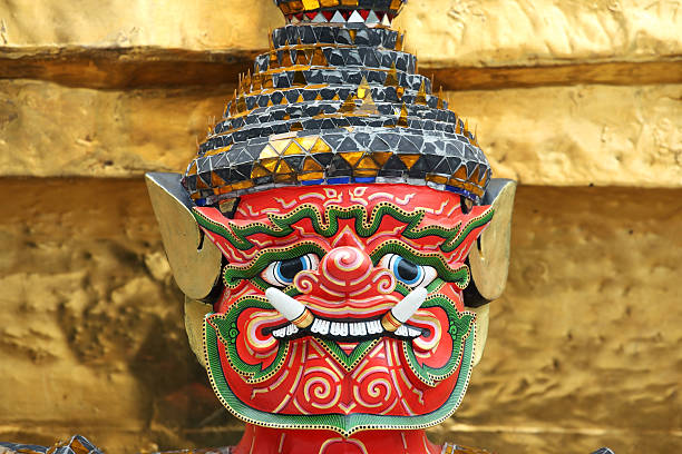 istock tradition ramayana demon mask as background. 537369234