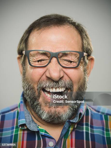 Portrait Of A Real Spanish Man With Glasses And Beard Stock Photo - Download Image Now