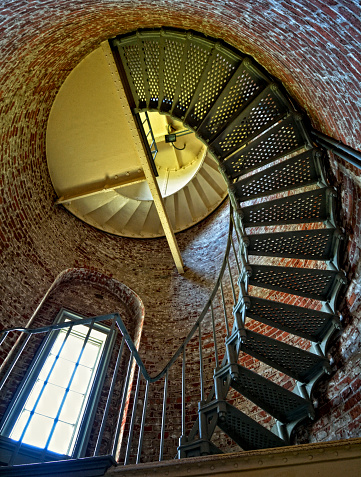 Spiral Staircase, interior of Cape Blanco Lighthouse, OR