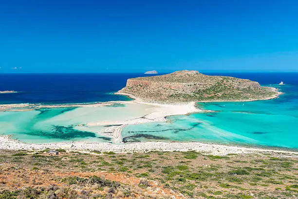 The Beautiful Gramvousa Island And The Balos Lagoon In Crete, Greece