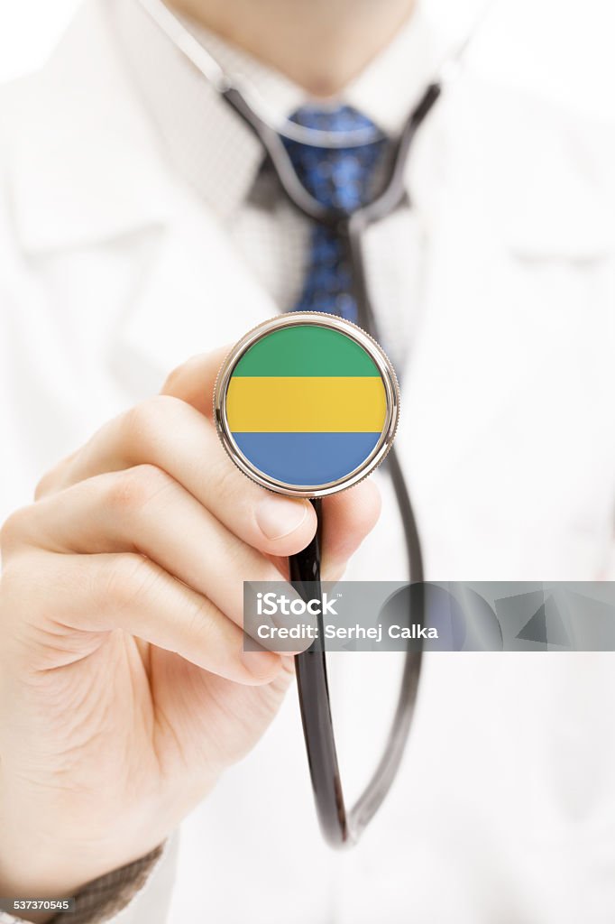National flag on stethoscope conceptual series - Gabon 2015 Stock Photo
