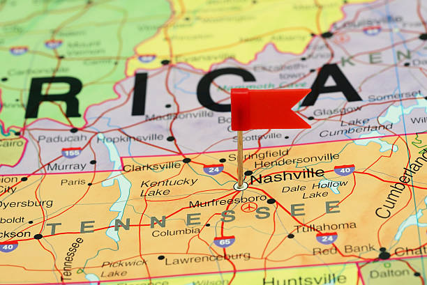 istock Nashville pinned on a map of USA 537371213