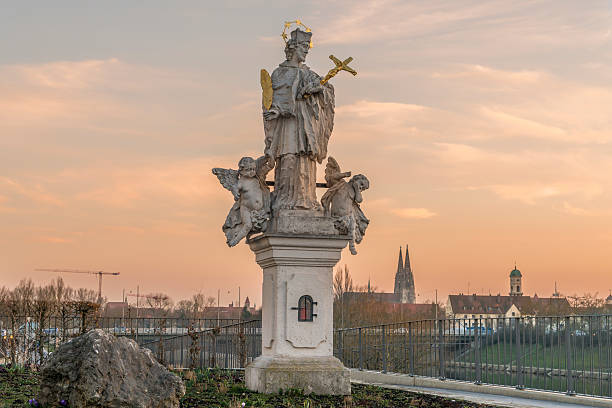 istock Holy statue in Regensburg during sunset 537371398