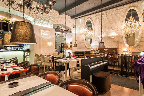 istock Stylish interior of restaurant 537371451
