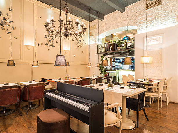 istock Stylish interior of restaurant 537371455