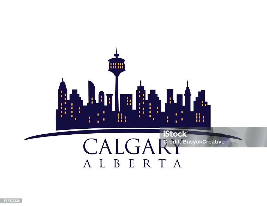 Calgary Canada skyline  Calgary, Canada skyline detailed silhouette with lights Calgary stock vector