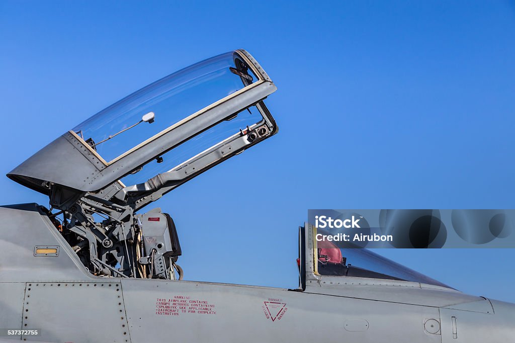 F-5E tiger fighter jet ejection seat F-5E tiger fighter jet ejection seat in cockpit Fighter Plane Stock Photo