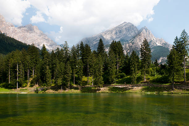 Mountain landscape : Dolomites and lake near Crtina d'Ampezzo, in Italy 