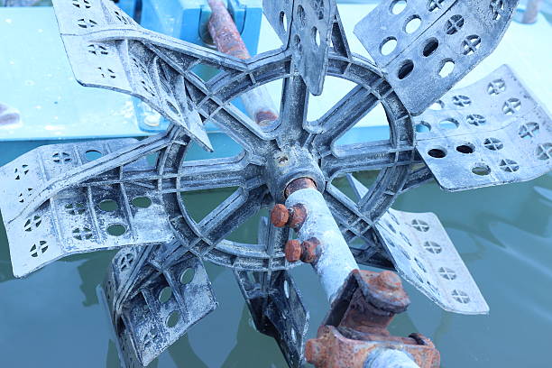 Baler turbine was installed in a large pond