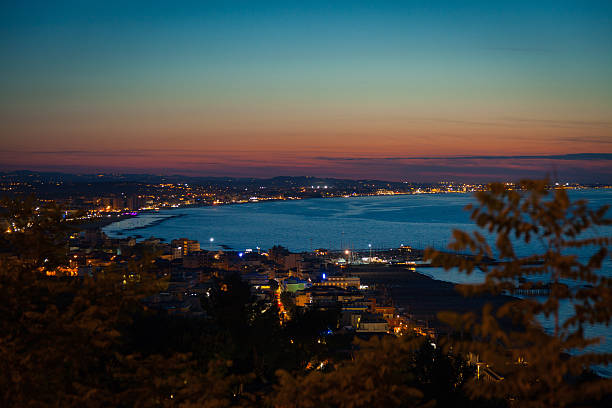 view over the bay of Rimini in Italy
