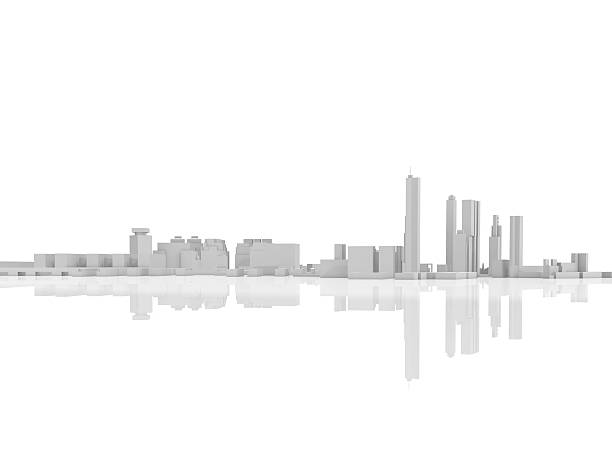 istock Abstract contemporary skyline, 3d illustration 537377684