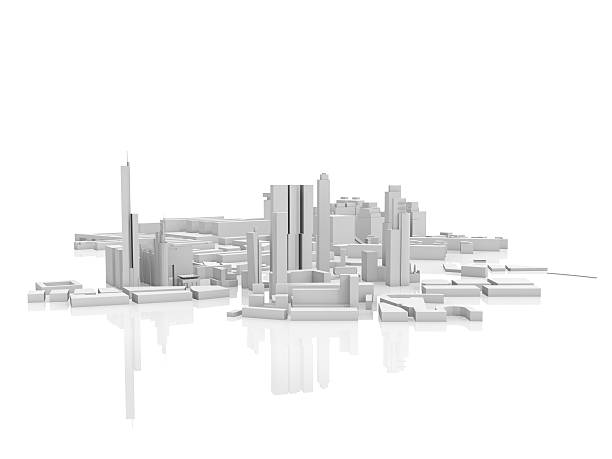 istock Abstract contemporary city, 3d render isolated 537378014