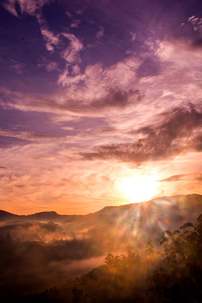 Majestic Sunrise Over The Mountains, Munnar, Kerala India